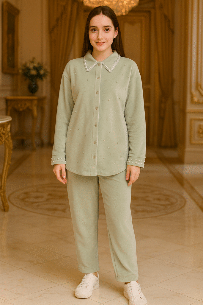 Neck studied coat set  Size free size till to XXL (44)