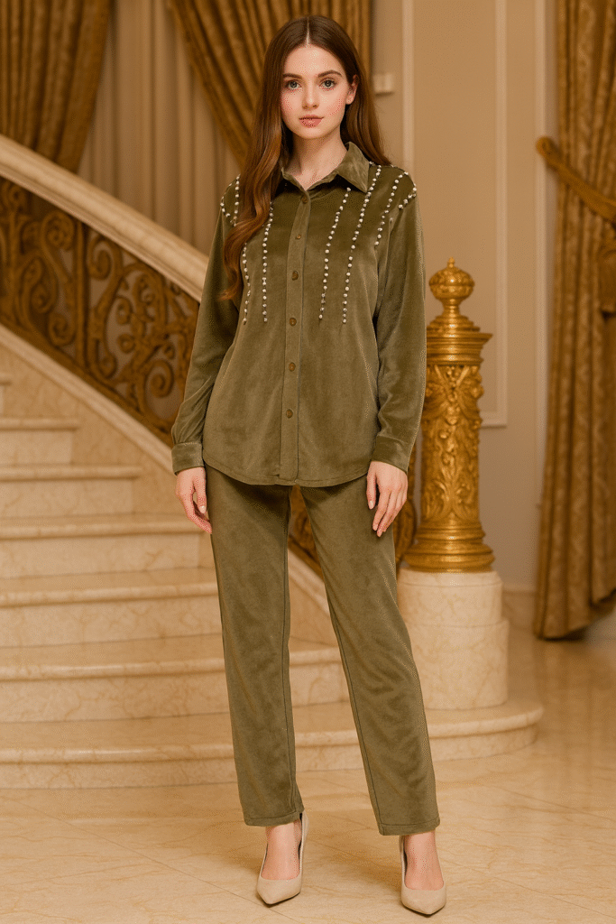 Velvet coat set Size free size till to XXL (44)