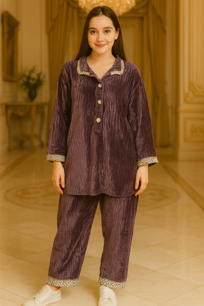 velvet coat set  Size free size till to XXL (44)