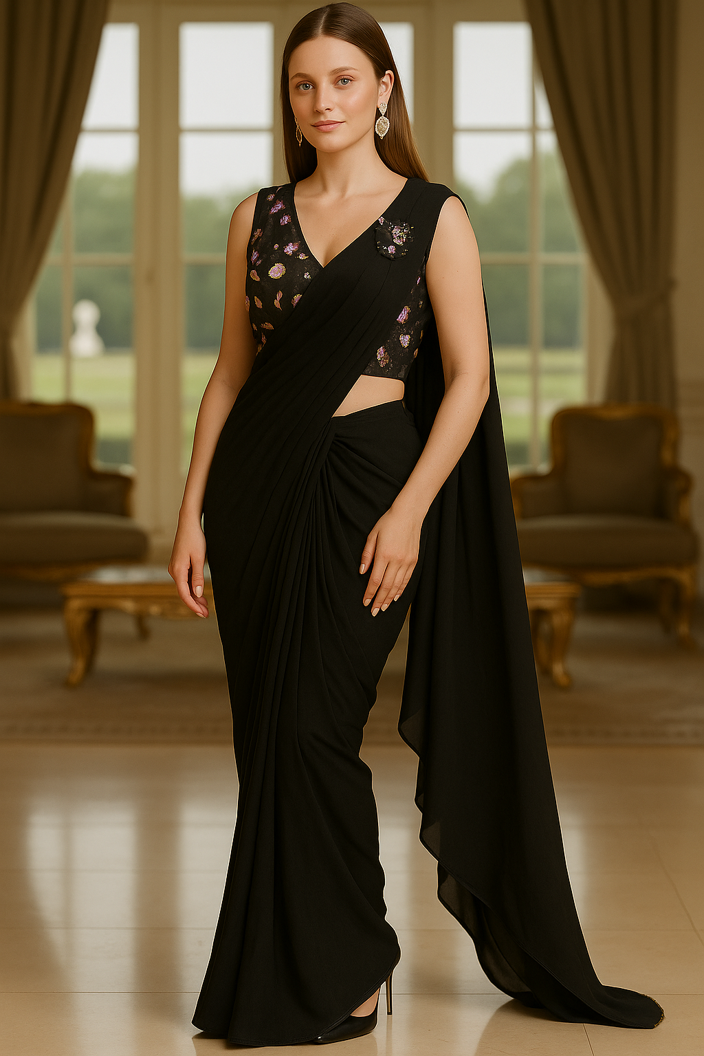 Drep saree with blent| M (38) - XXL (42)