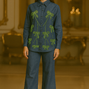 BIG Bow Denim Co-Ord Set | XL(42) TO 5XL (50)