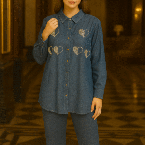 heart Denim Co-Ord Set | (42) TO 4XL (48)