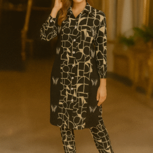 Geometric Butterfly Embellished Co-Ord Set|Good to till XXL SIZE (44)