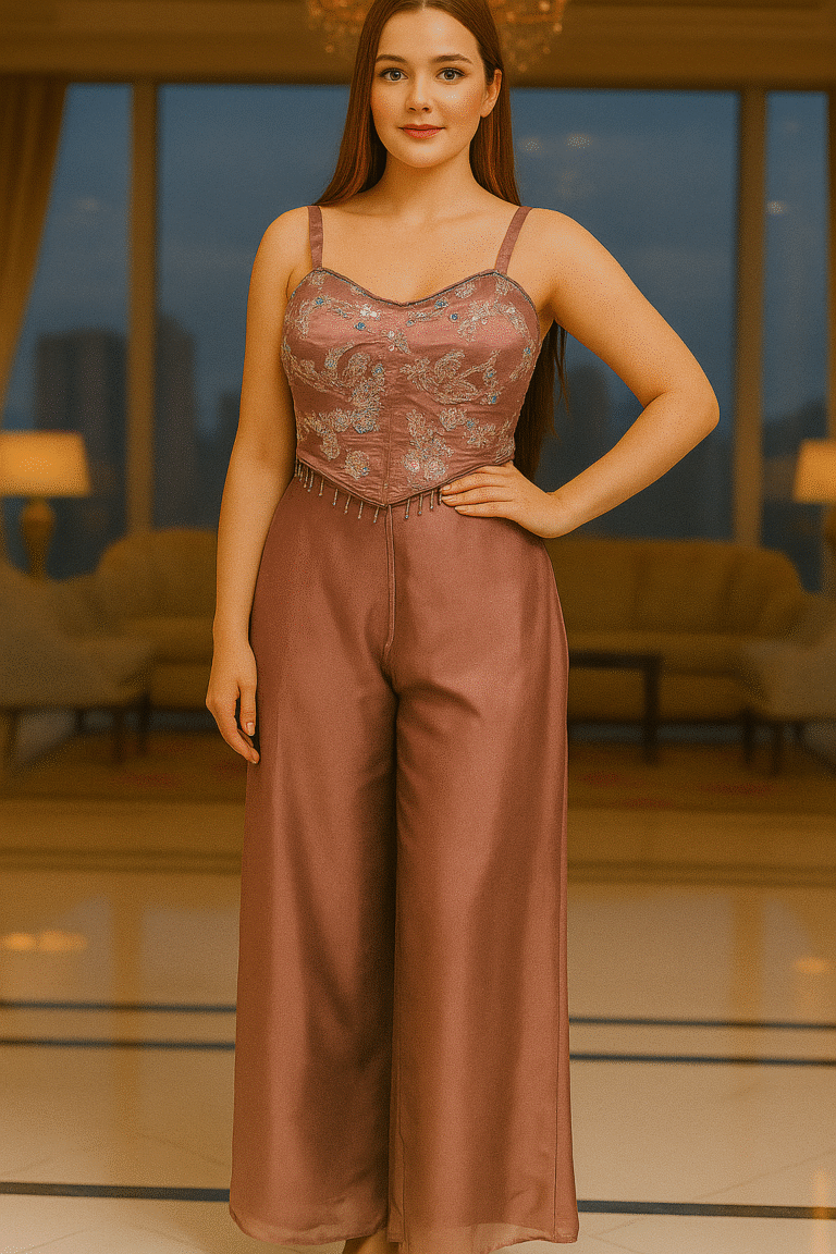 Crop top with sharara|