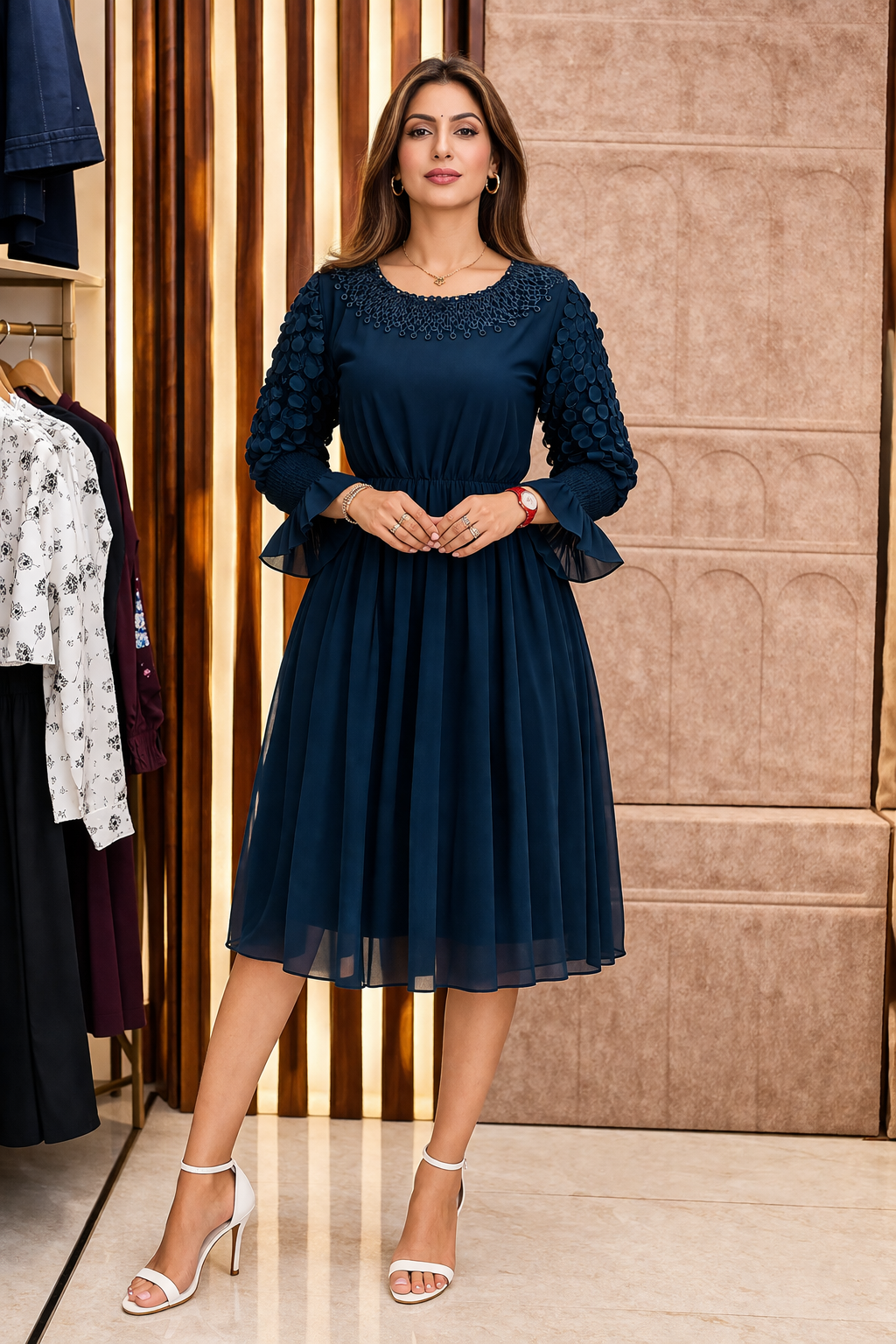 BUBBLE SLEEVE DRESS