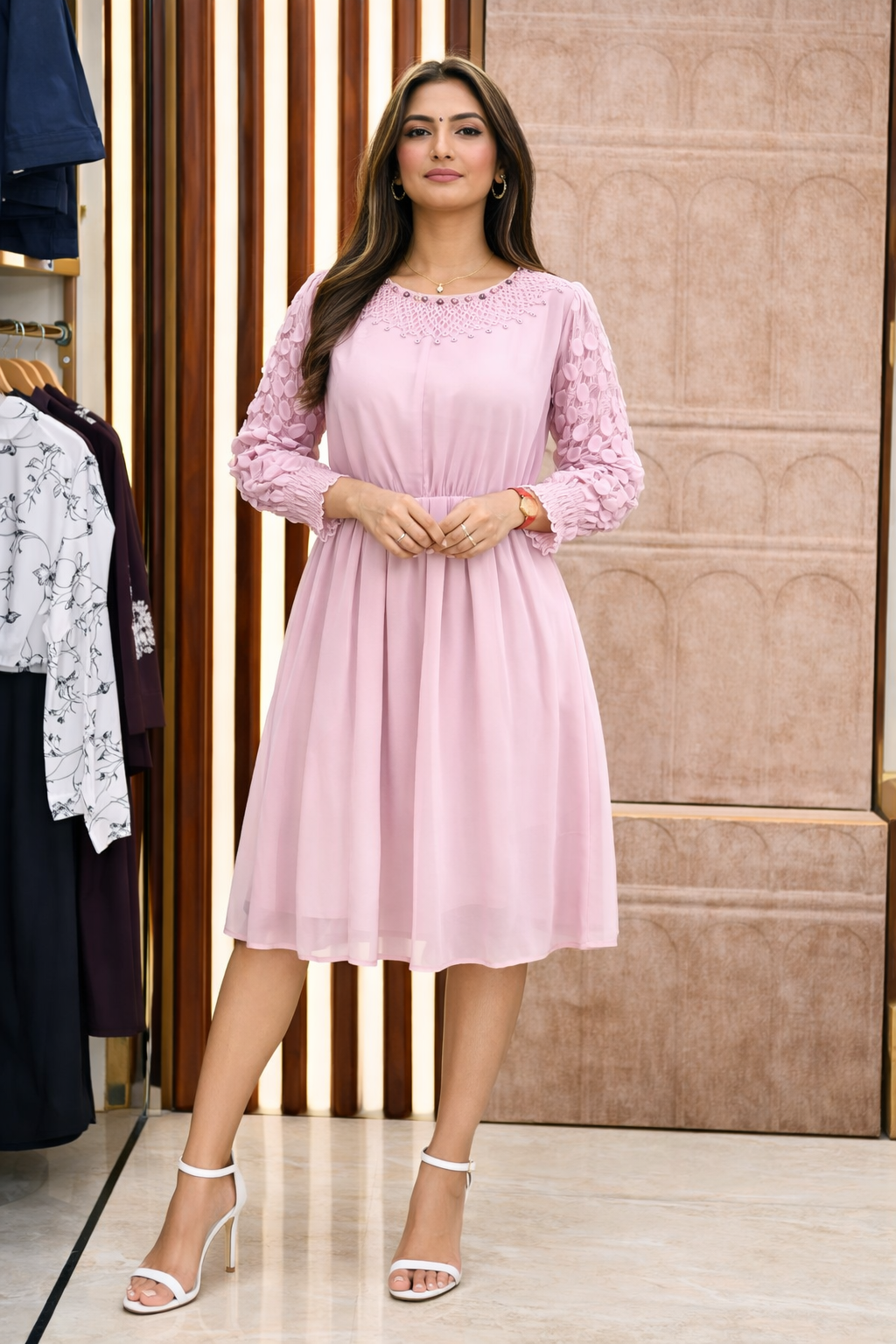BUBBLE SLEEVE DRESS