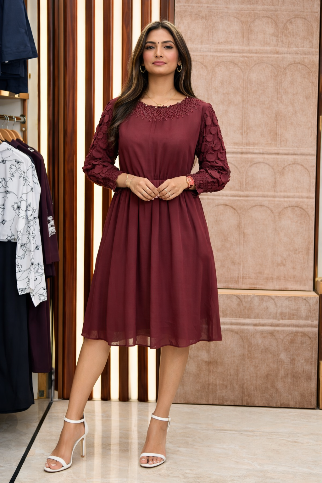 BUBBLE SLEEVE DRESS