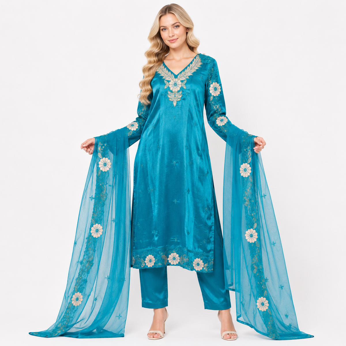 embroidery flower suit