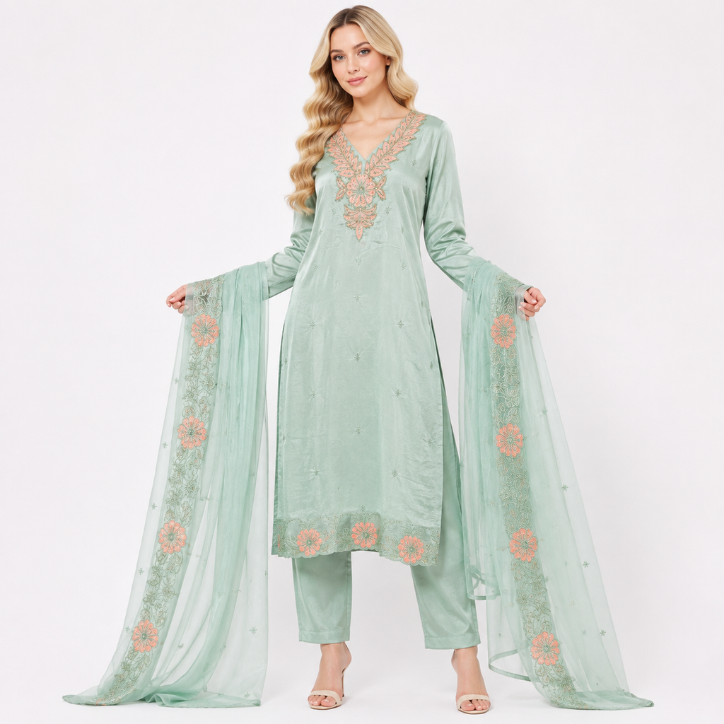 embroidery flower suit