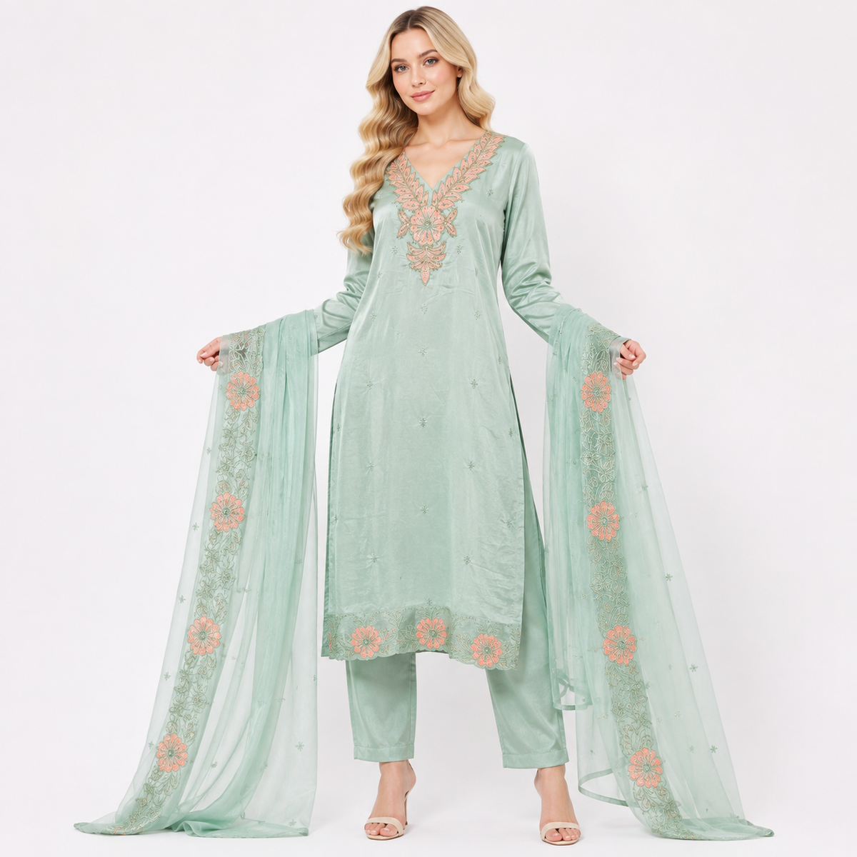 embroidery flower suit