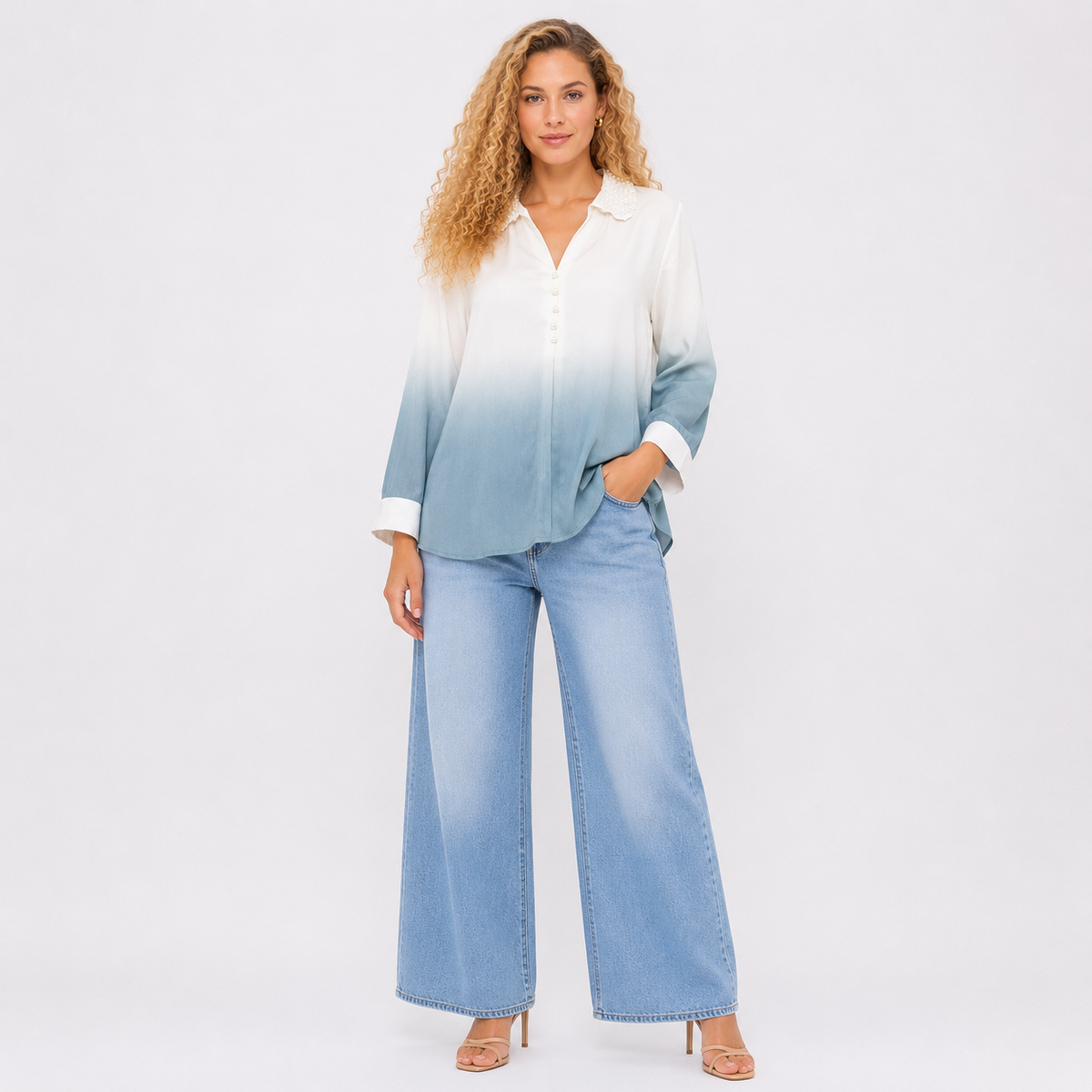 cut dana work collar top