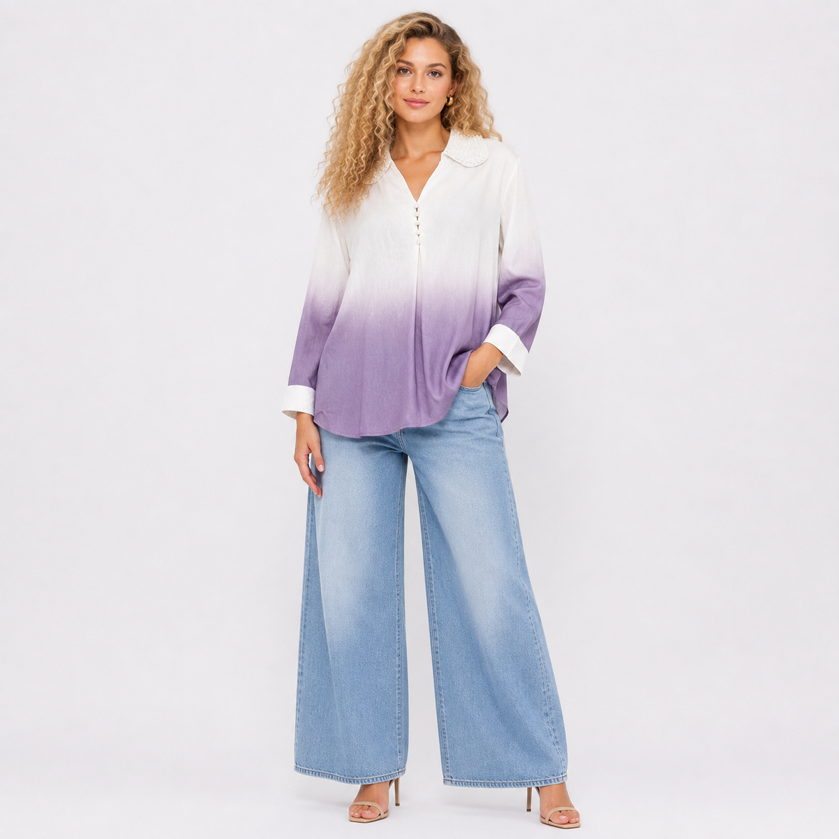 cut dana work collar top