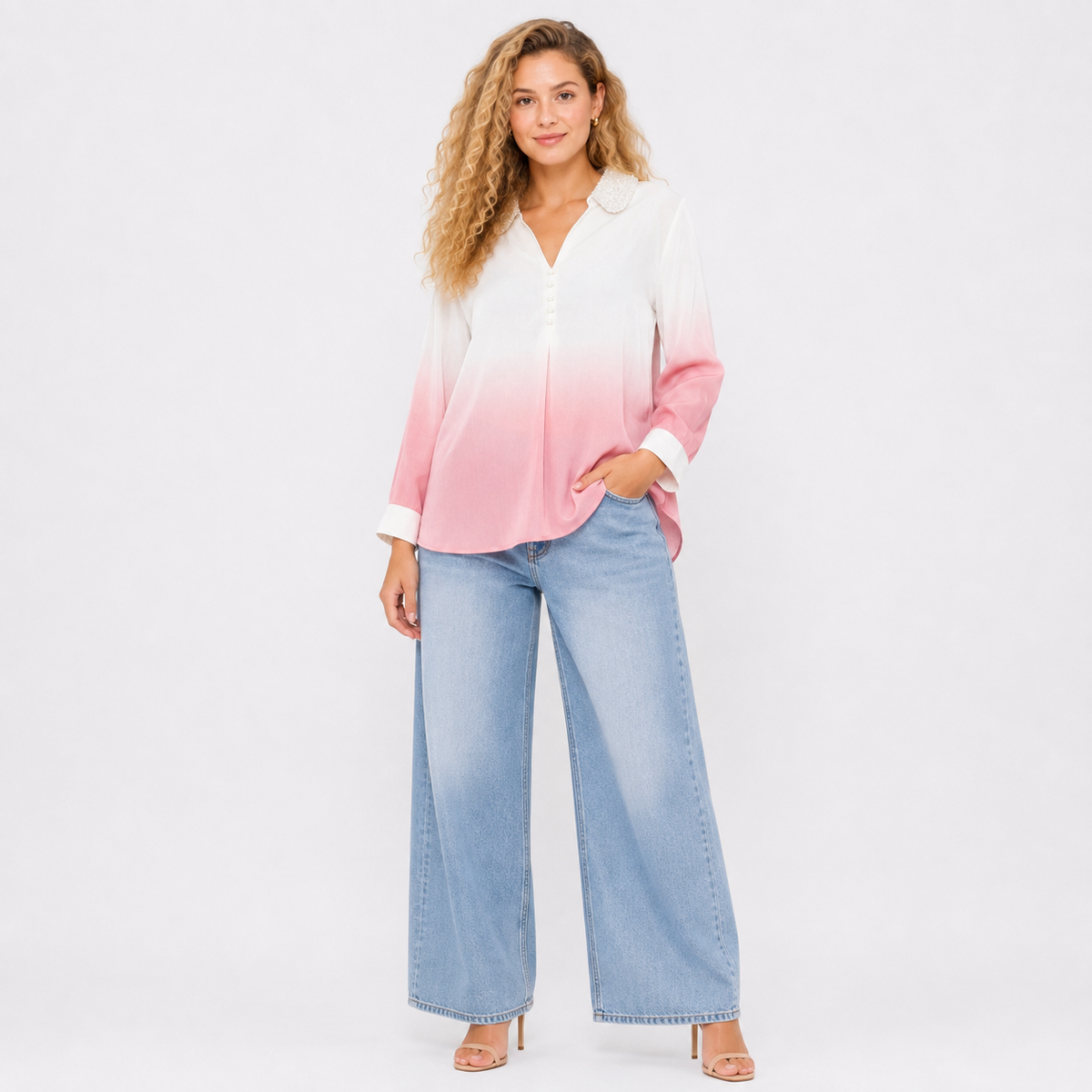 cut dana work collar top
