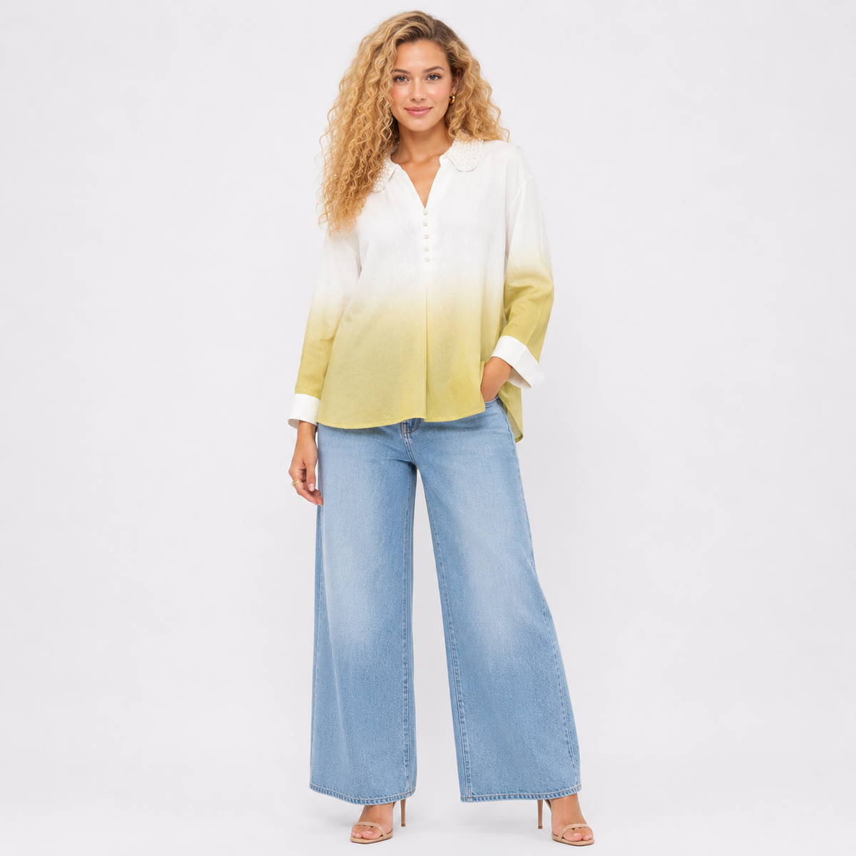 cut dana work collar top