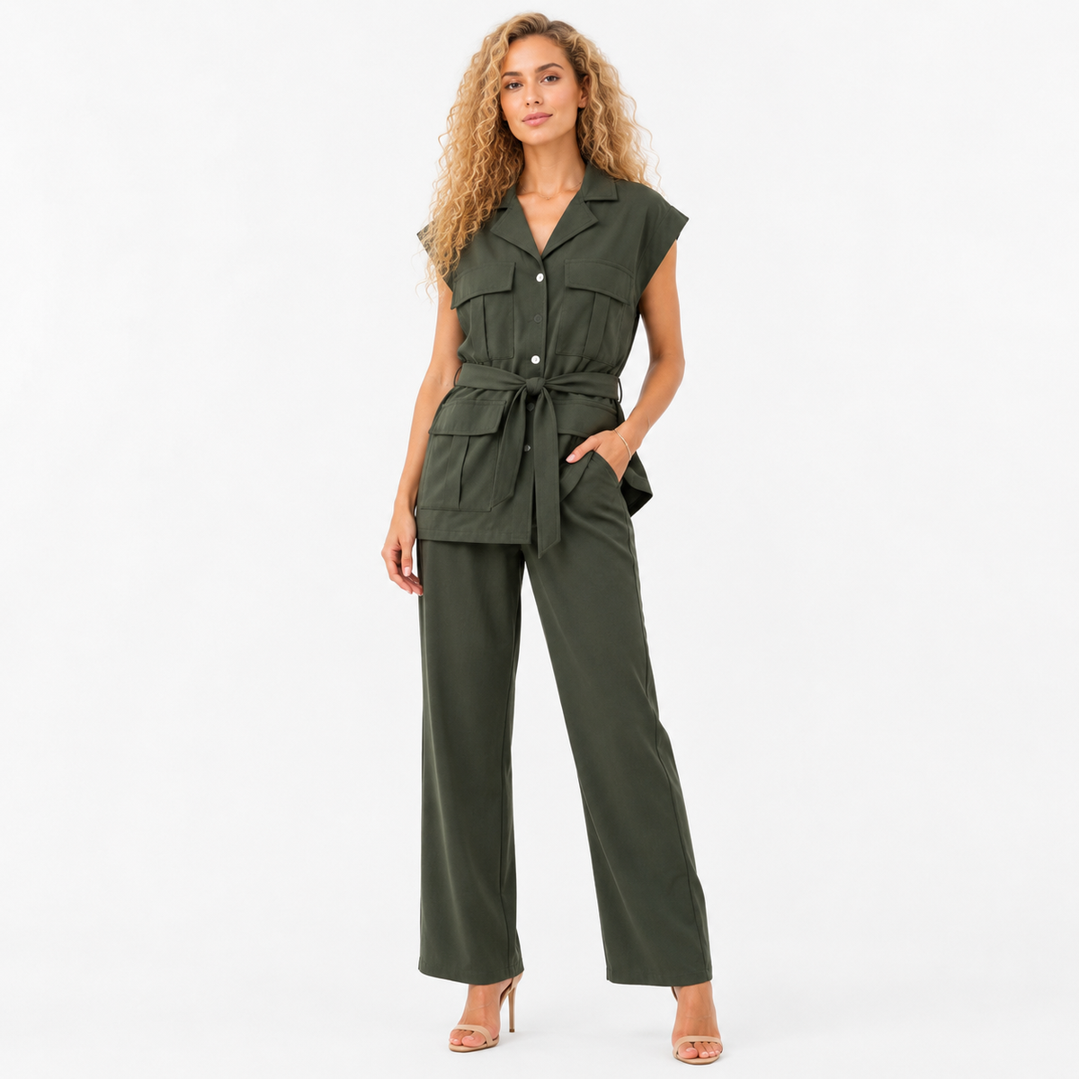 front pocket office wear cord set