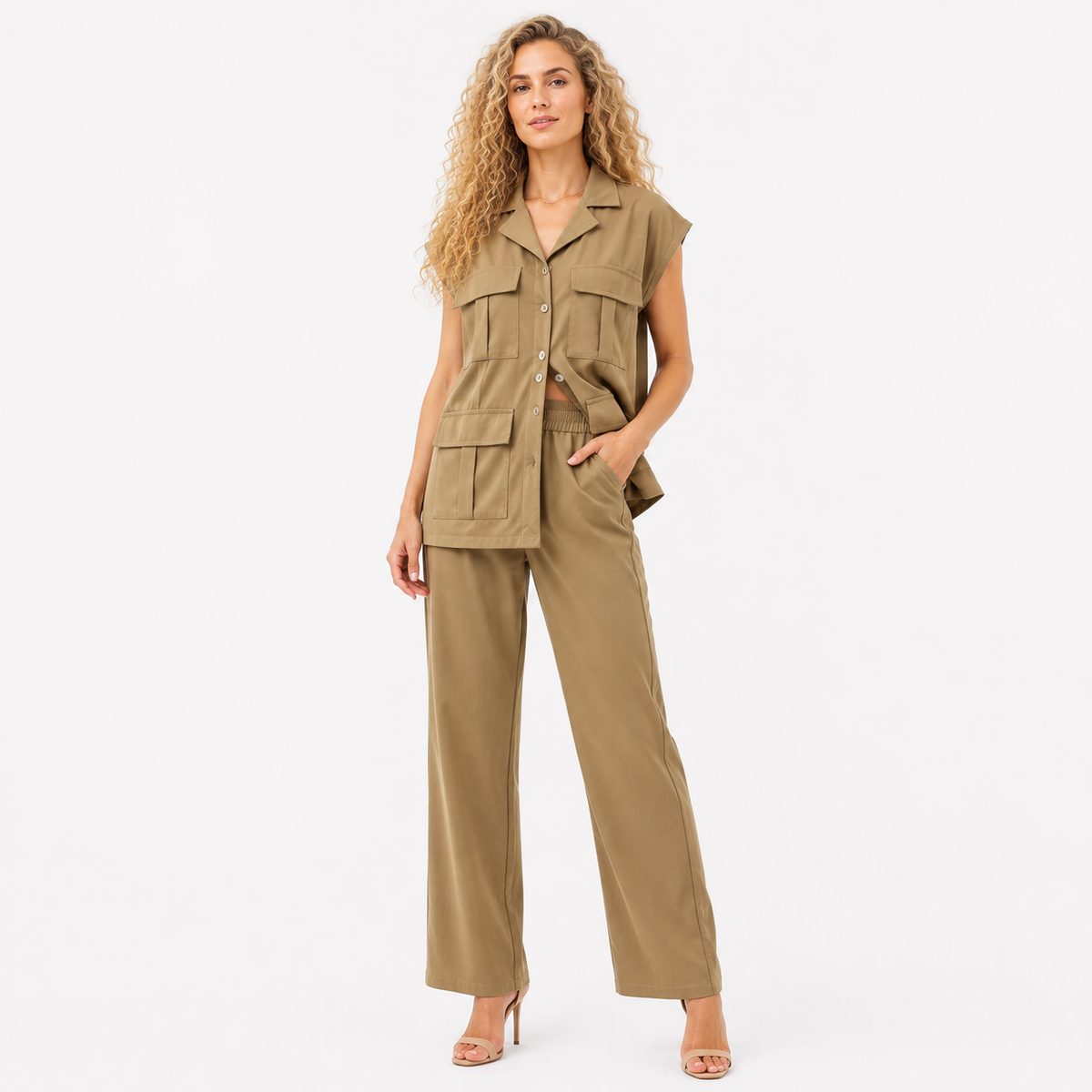 front pocket office wear cord set