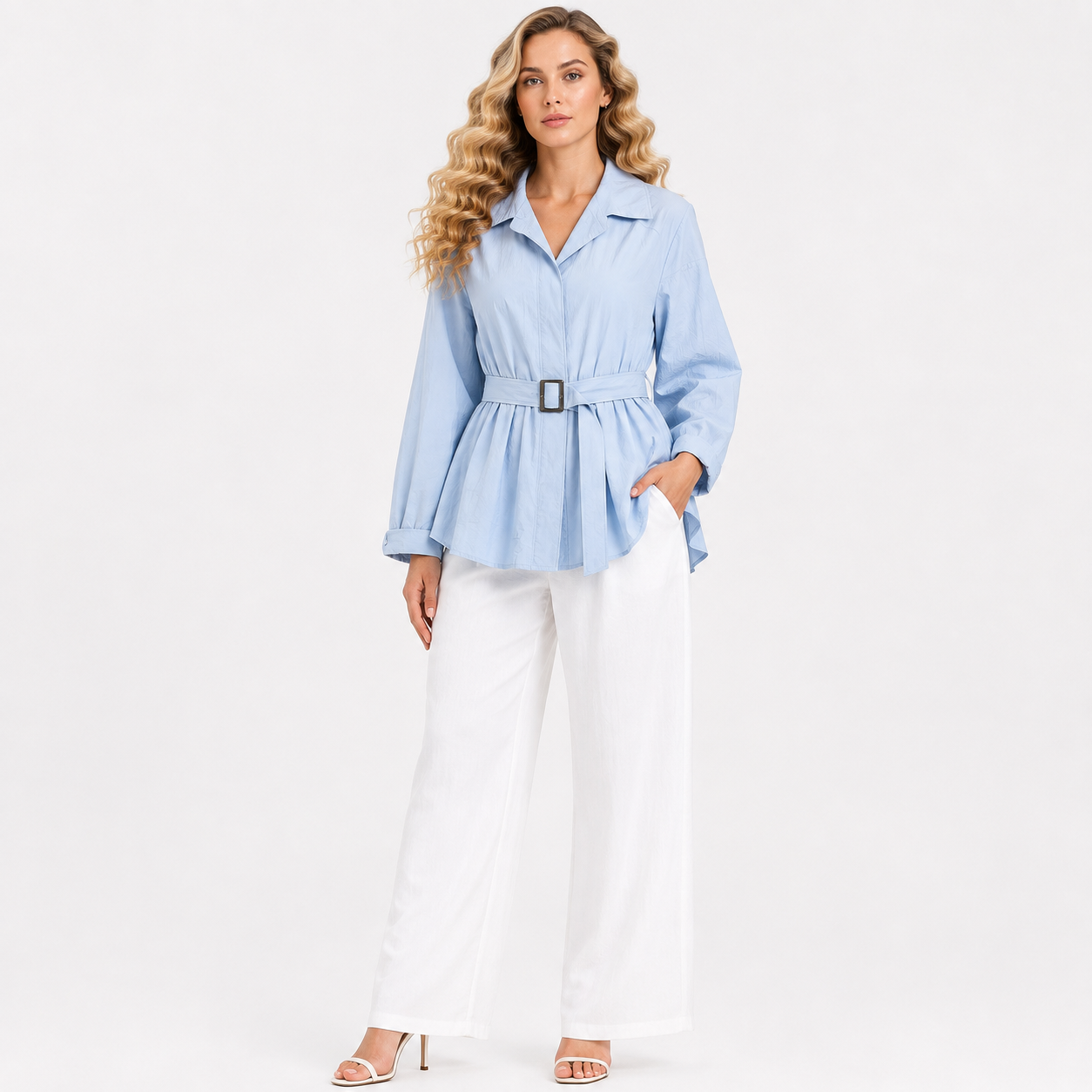 puplum style cotton cord set