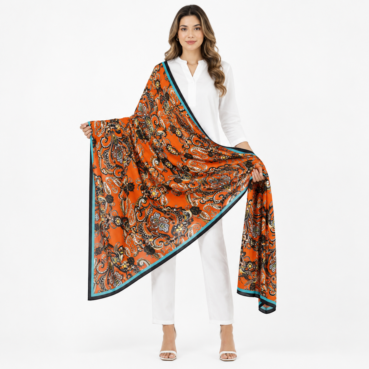 orange scarf korean