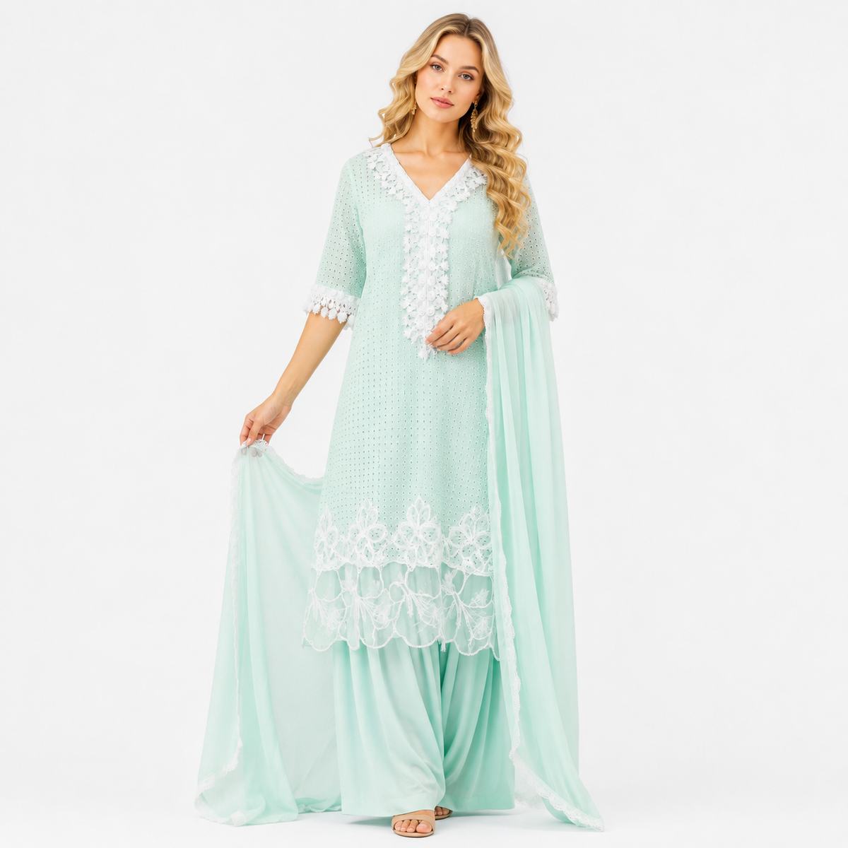 farshi salwar with beautiful cotton suit