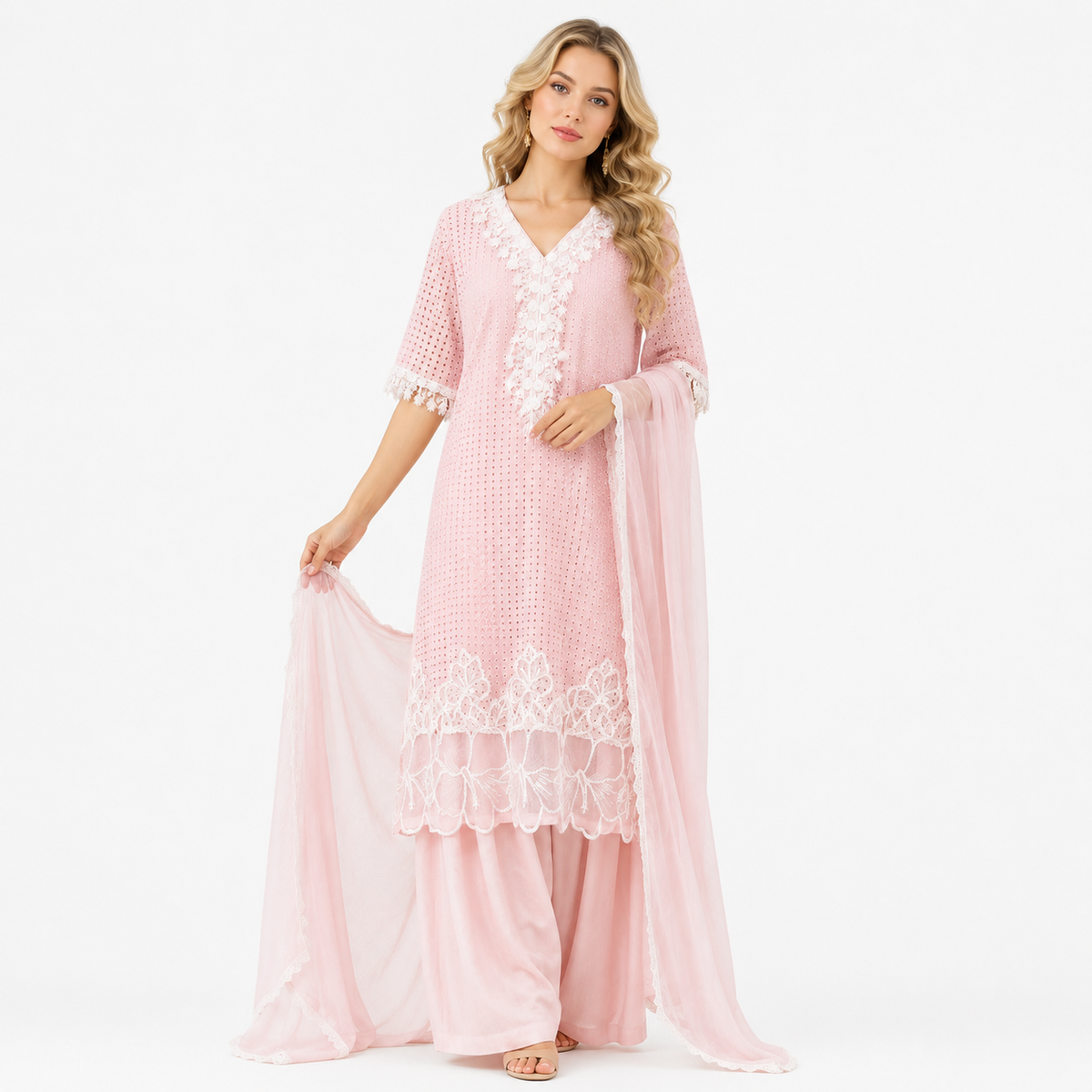 farshi salwar with beautiful cotton suit