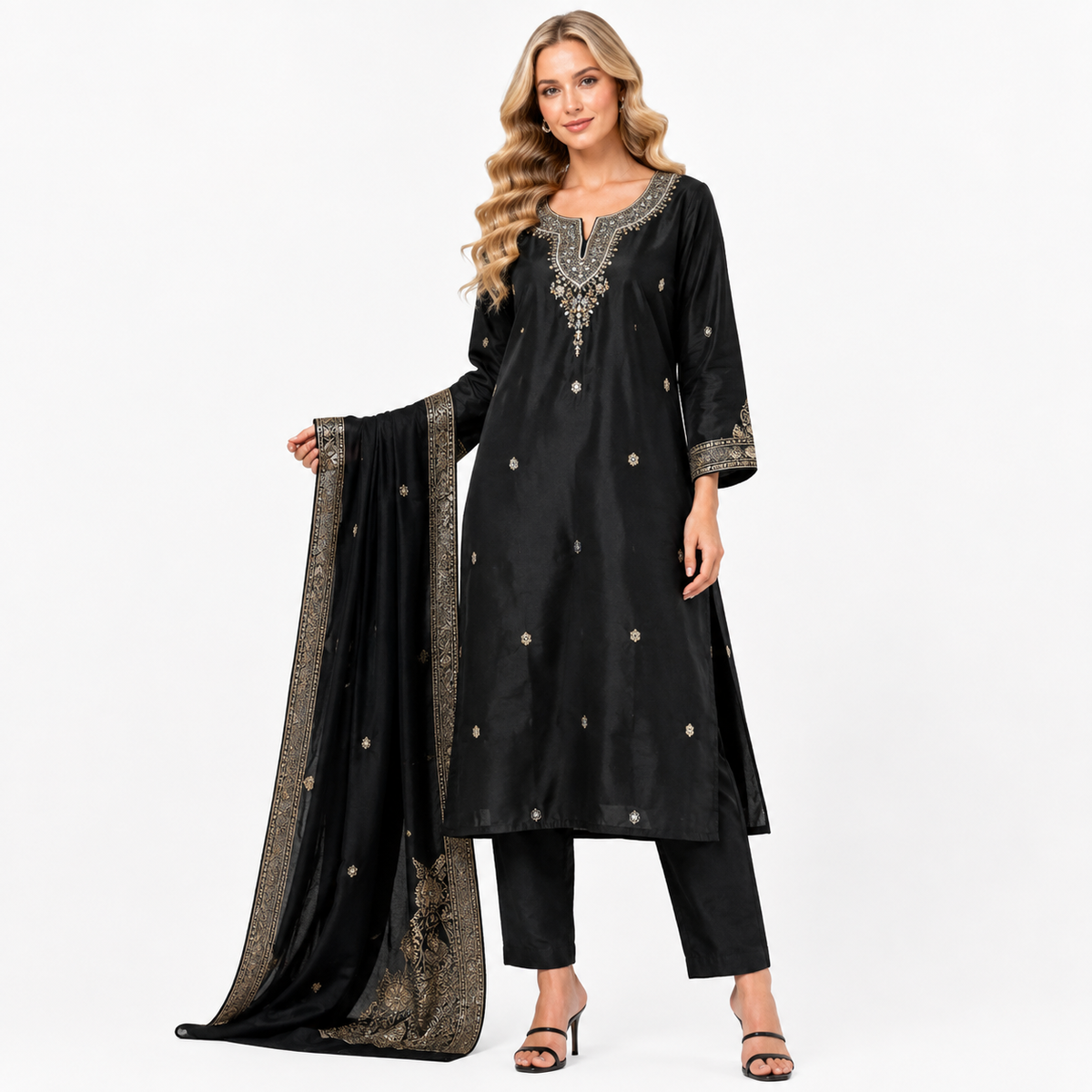 pure black cut dana work suit