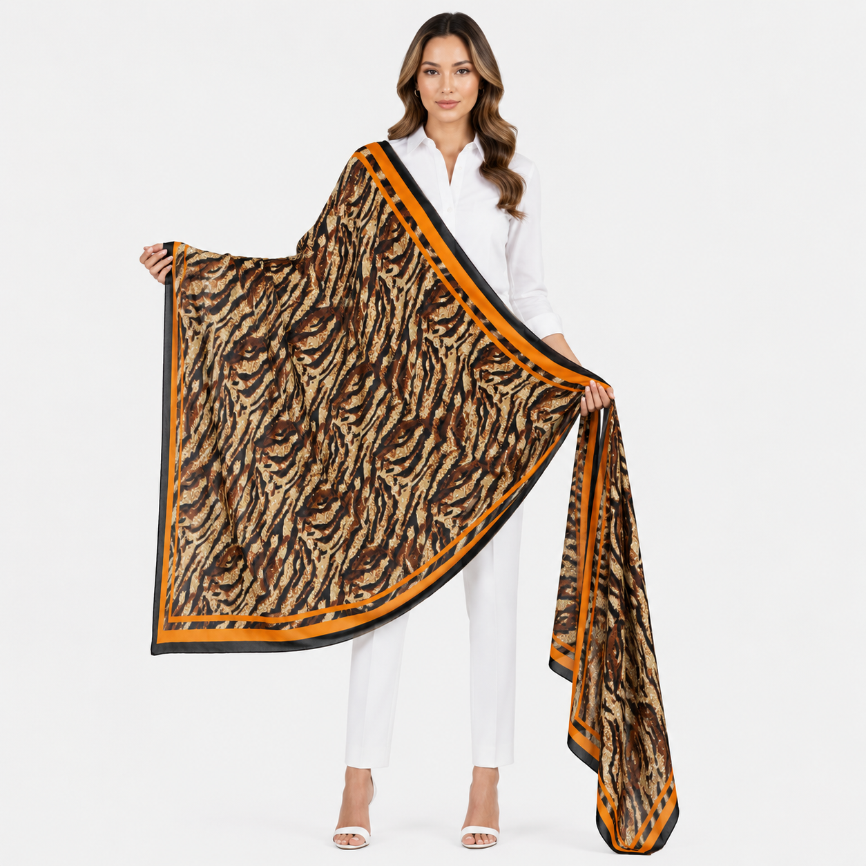 leopard print korean scarf