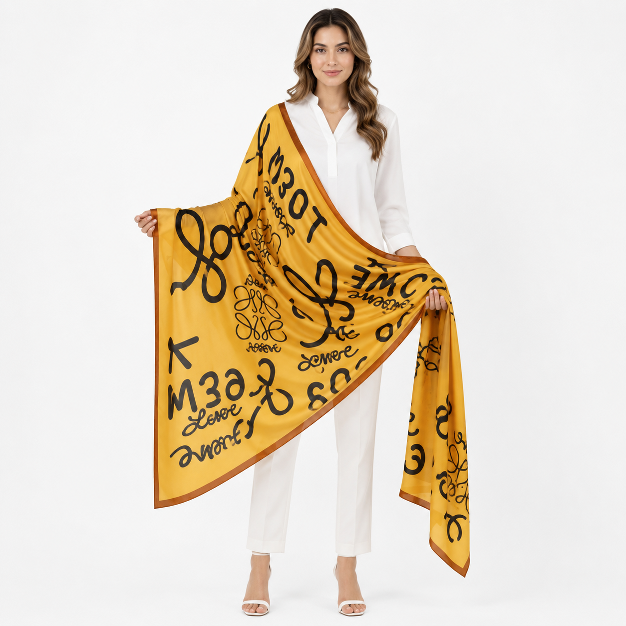 yellow korean scarf