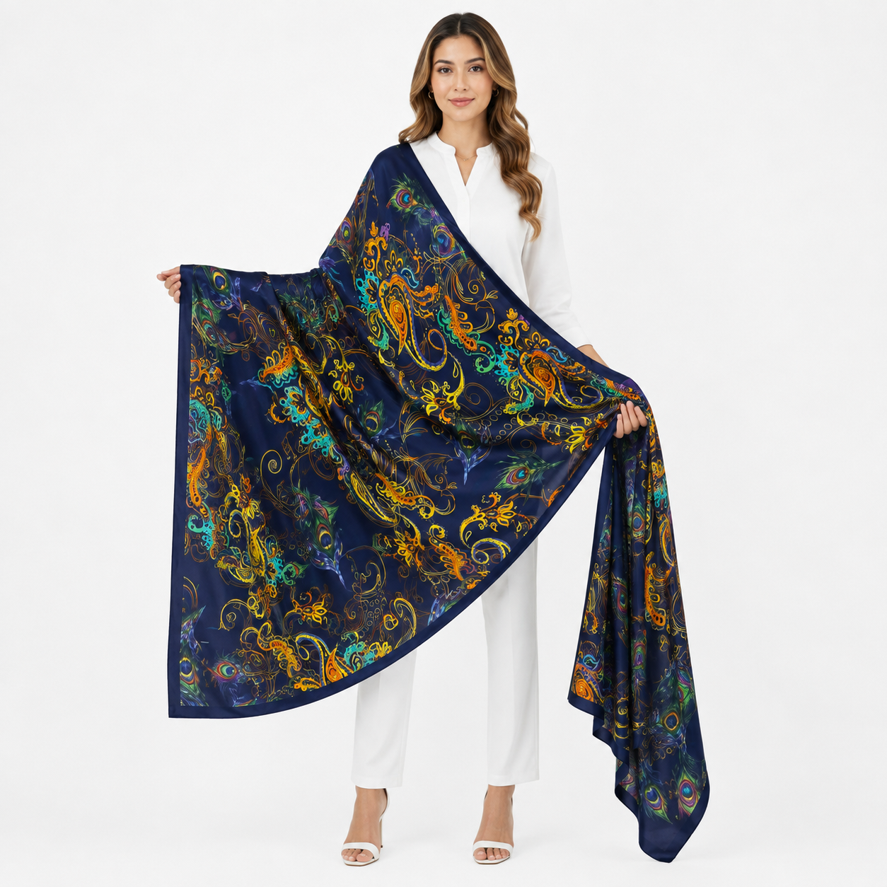 dark blue korean scarf