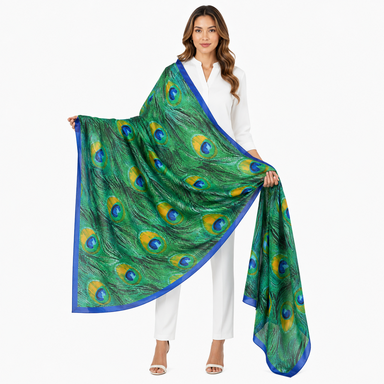 PEACOCK PRINT KOREAN SCARF