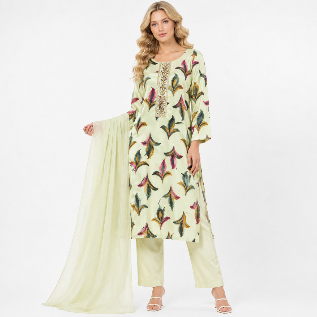 lily flower printe suit