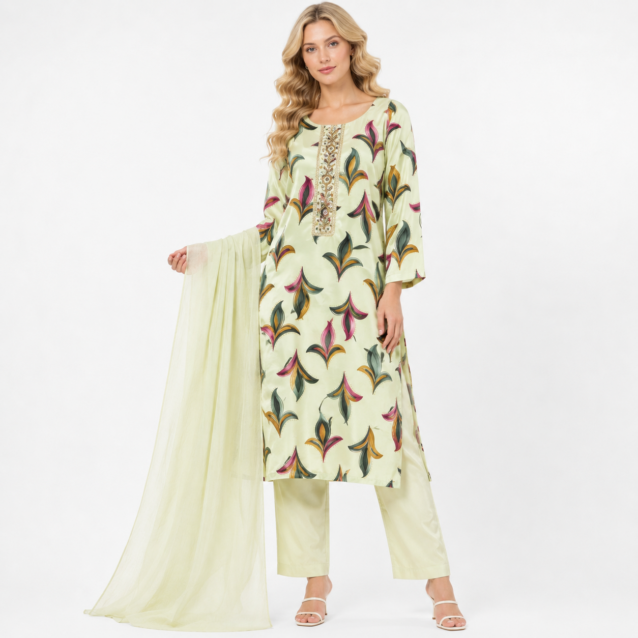 lily flower printe suit