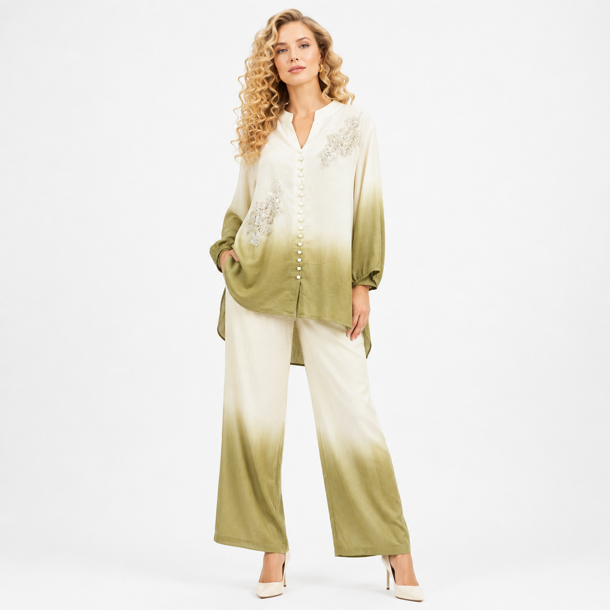 2 shade cut dana patch plus size cord set