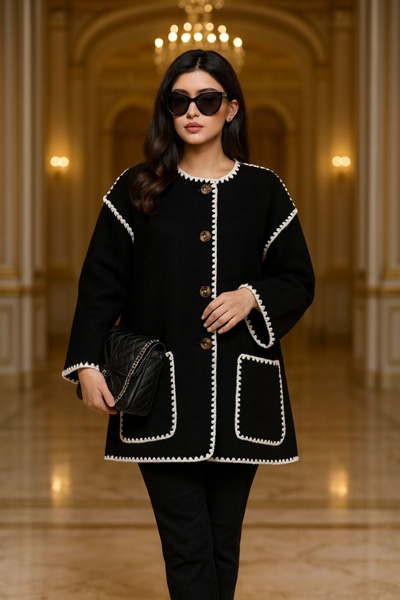 black winter coat free size till to 4xl