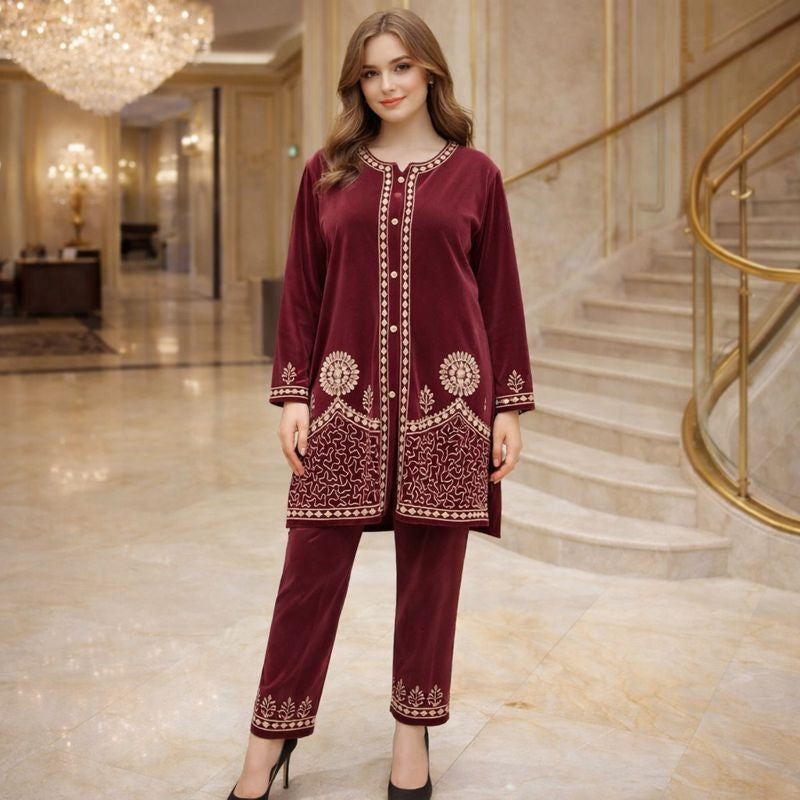 velvet cord set free size till to xl