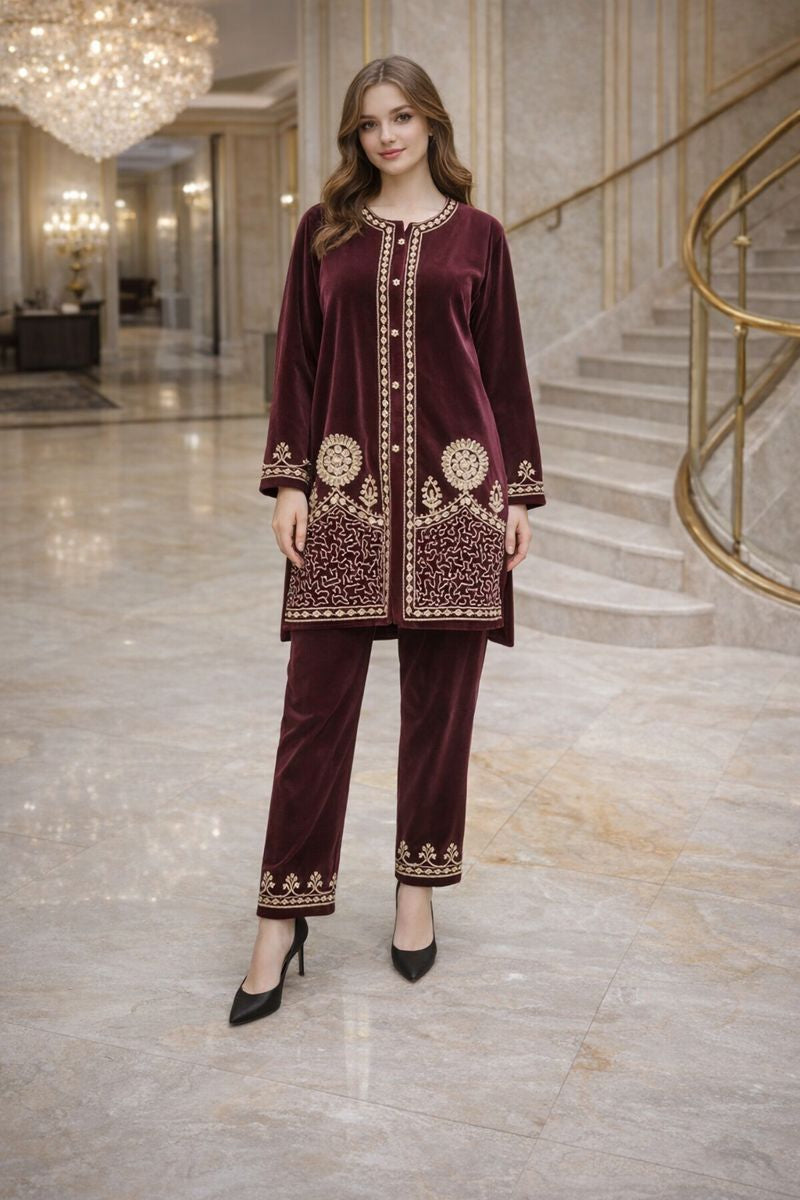 velvet cord set free size till to xl