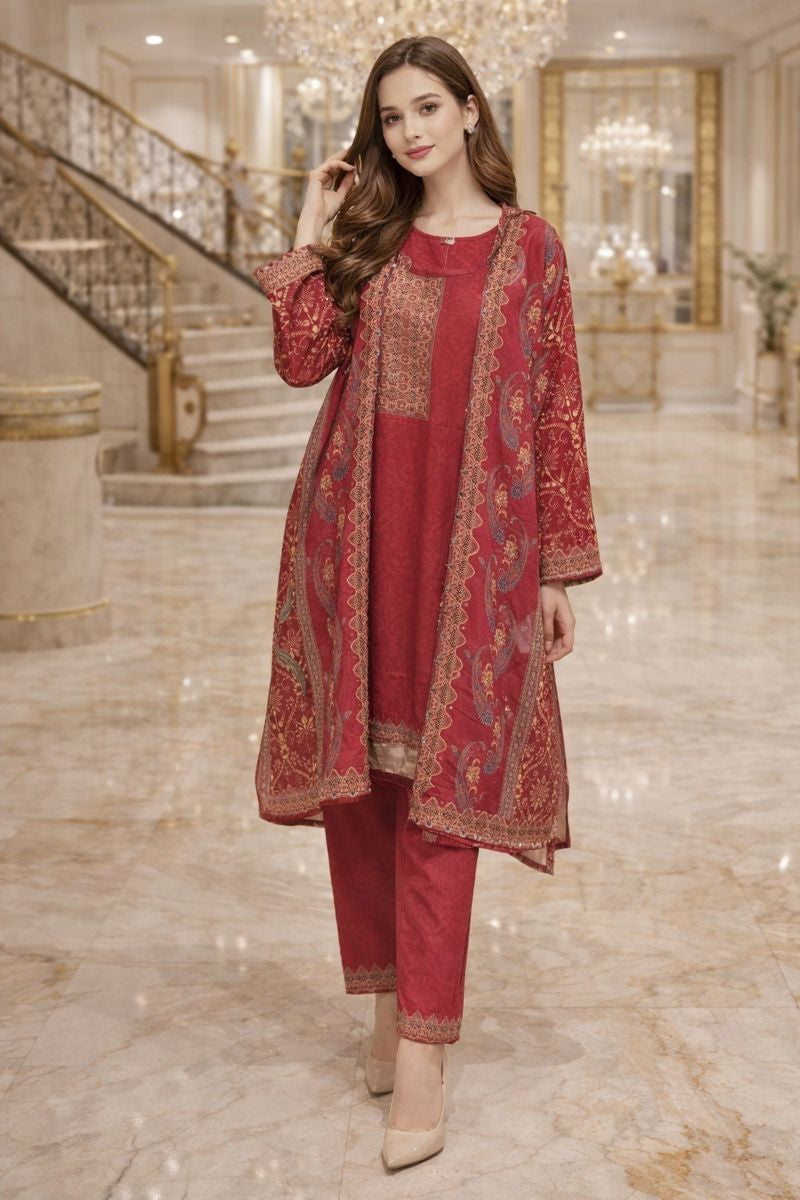 PASHMINA INDO WESTERN 3PC SET