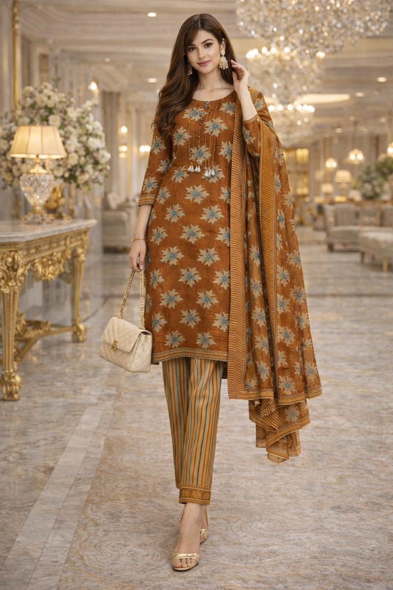 PASHMINA SUIT FREE SIZE TILL TO XL 2XL 3XL