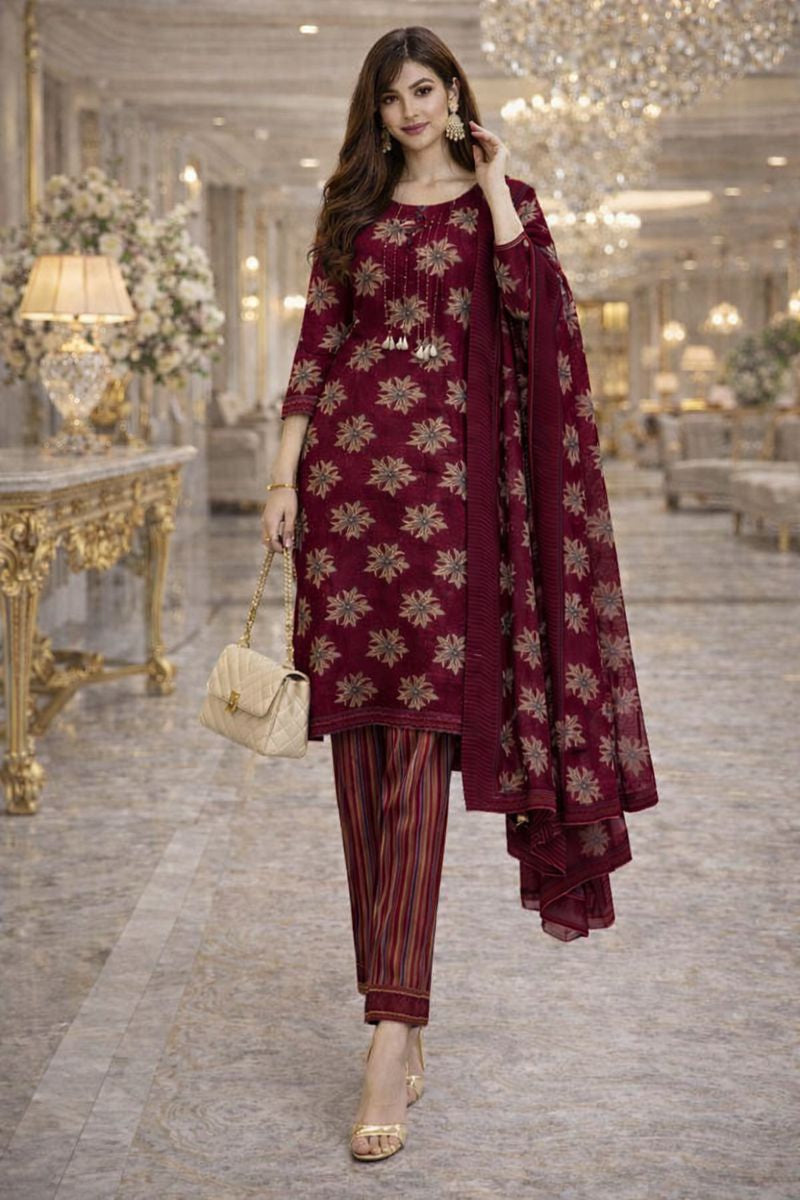 PASHMINA SUIT FREE SIZE TILL TO XL 2XL 3XL