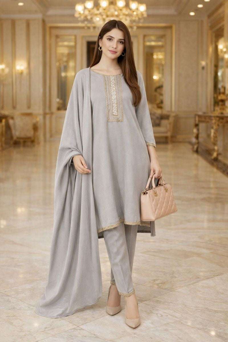 VELVET SUIT FREE SIZE TILL TO XL