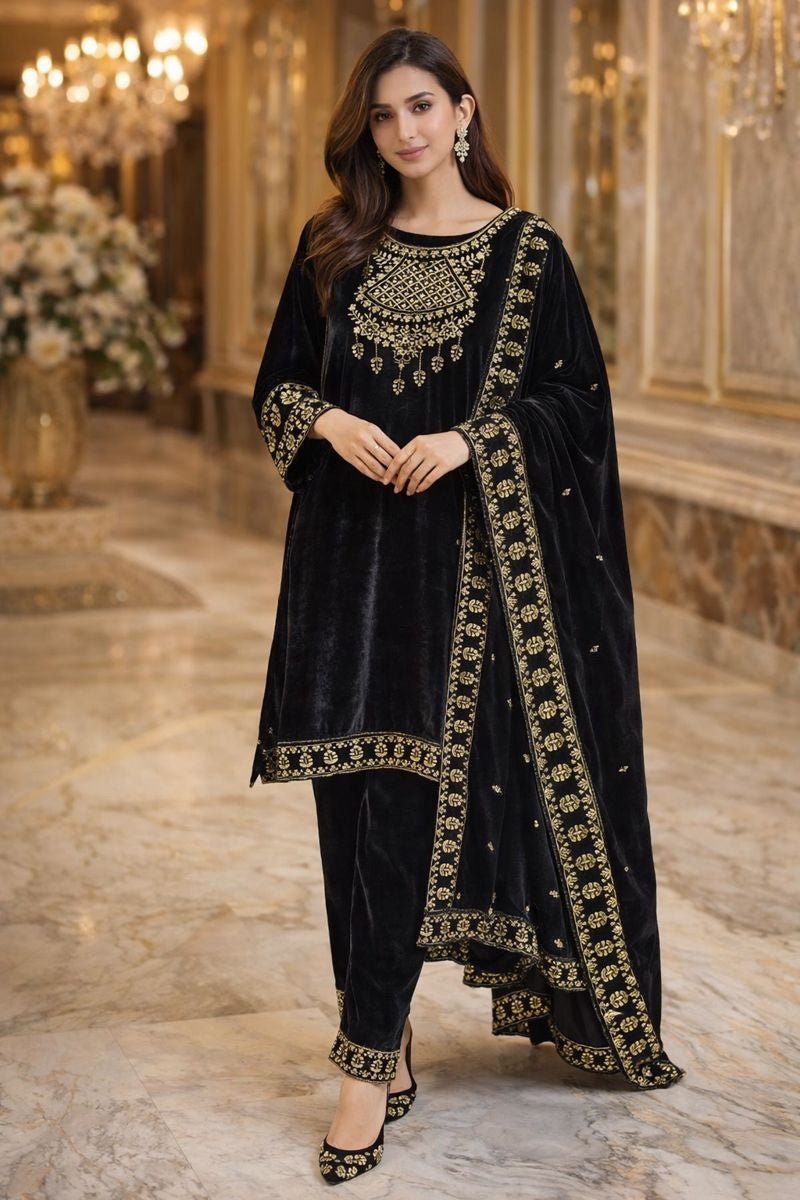 velvet 2 colour suit free size till to 2xl