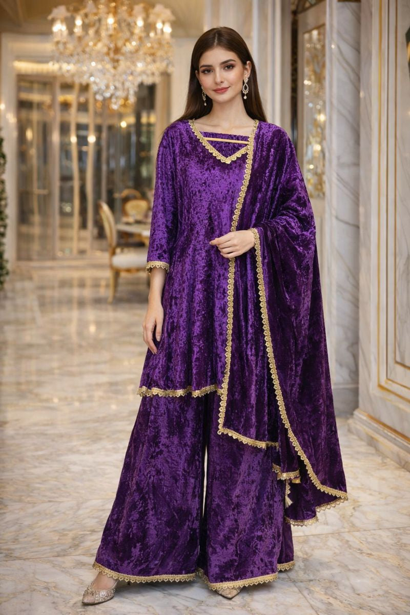 Short Anarkali with sharara free size till to xl