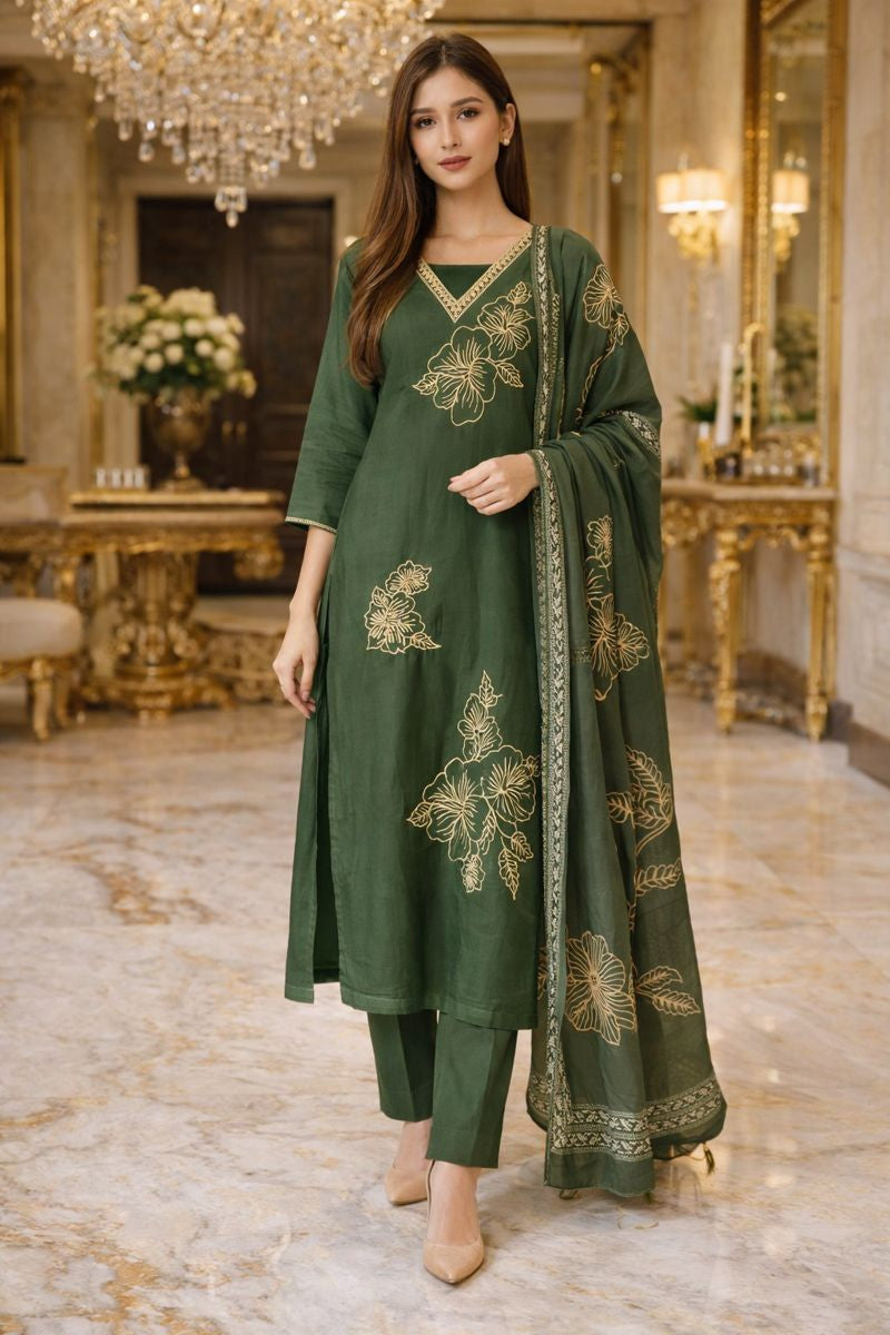 EMBROIDERY COTTON SUIT