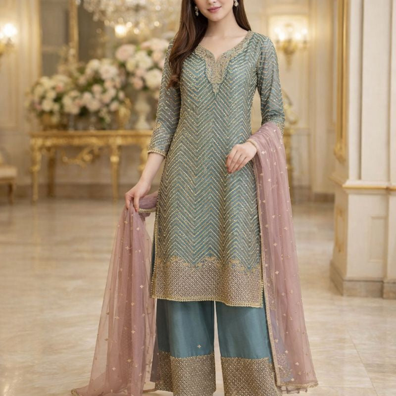 SUIT WITH STRAIGTH PANT FREE SIZE TIL TO 2XL