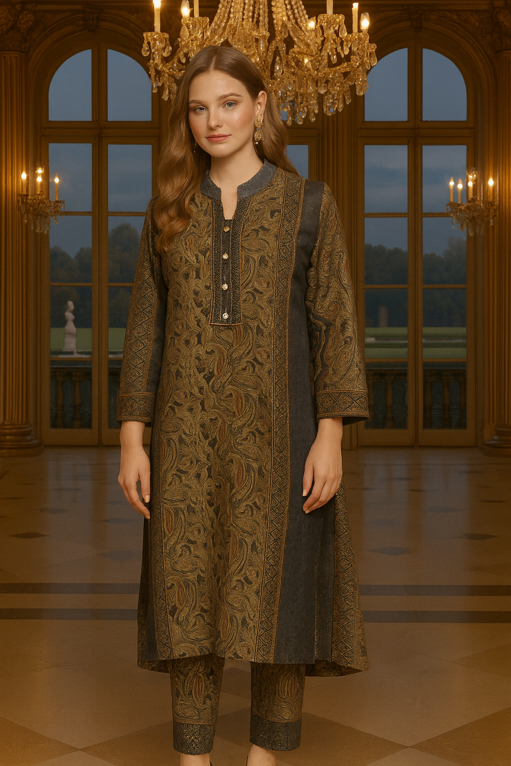 Woolen fabric suit Free size till to M - 38