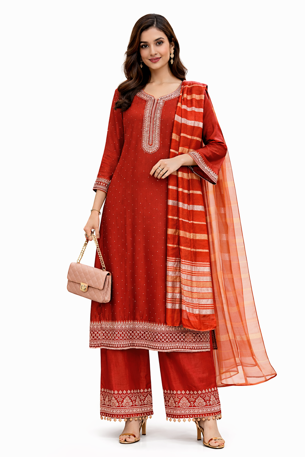 EMBROIDEARY SUIT 2 SHADES GOOD TILL TO