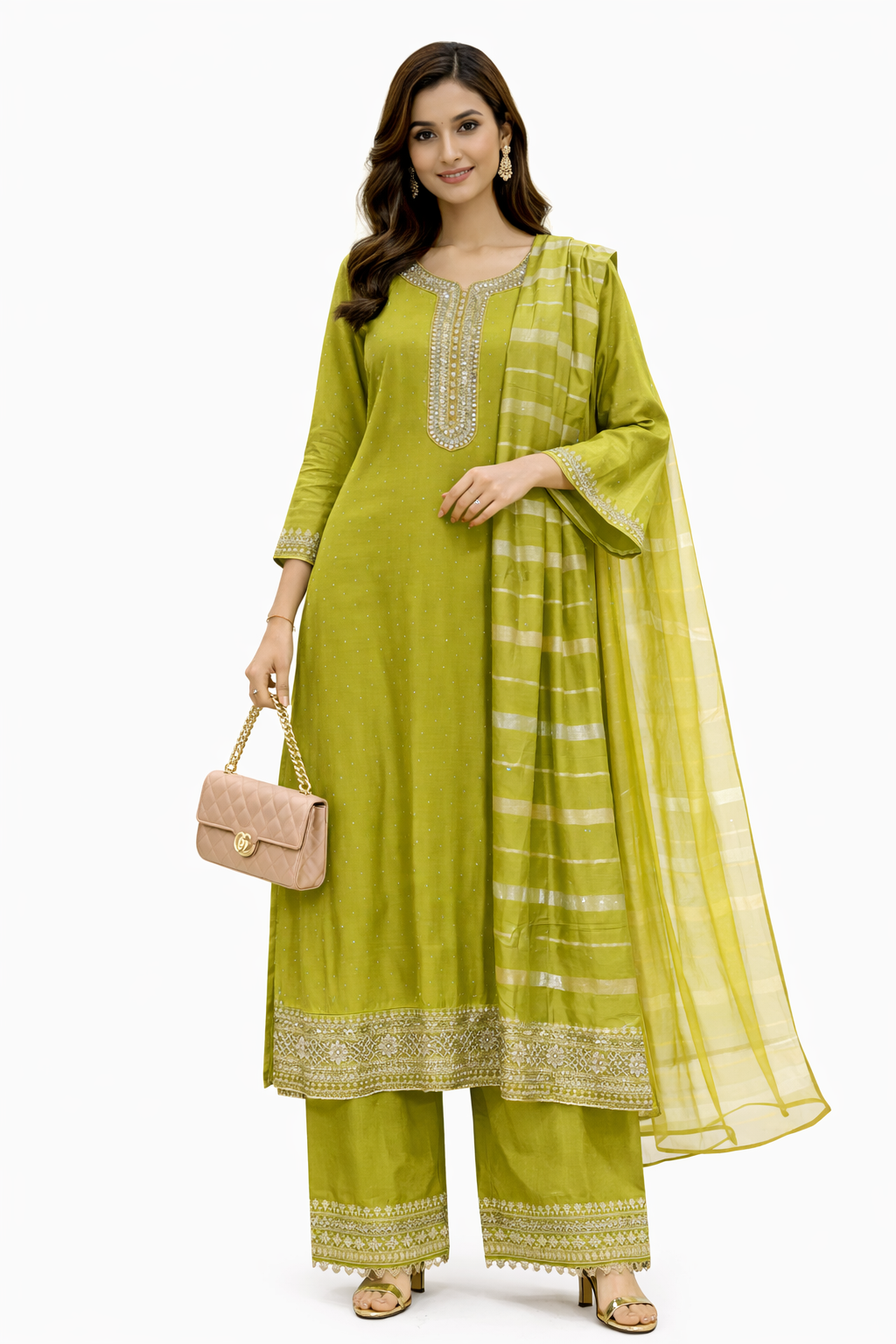 EMBROIDEARY SUIT 2 SHADES GOOD TILL TO