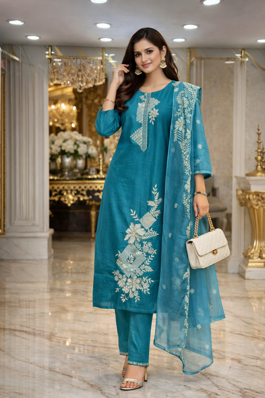 FLOWER PRINTED SUIT FREE SIZE TILL TO 5XL