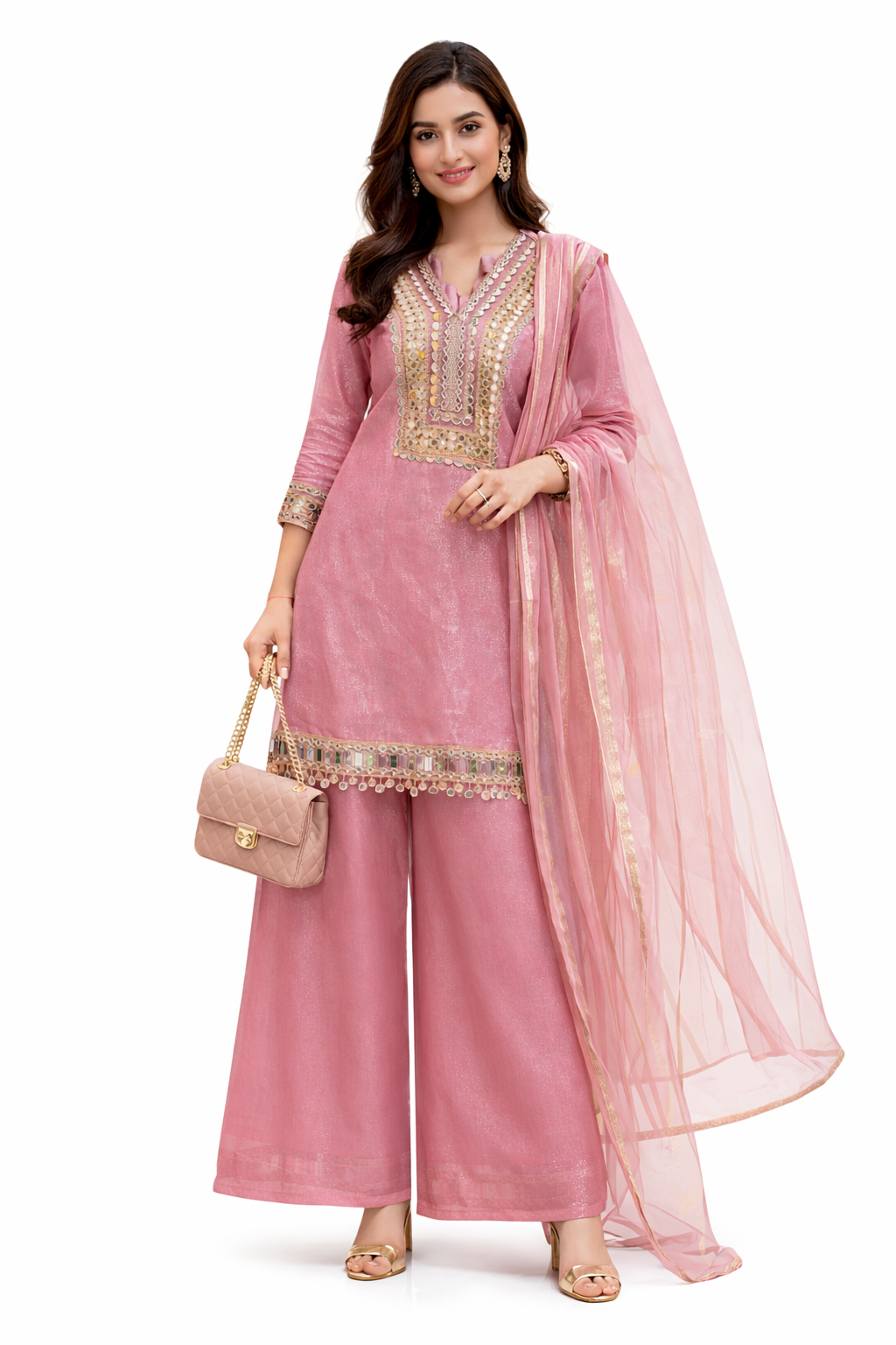 MIRROR WORK SUIT WITH SHARARA GOOT TILL TO 2XL
