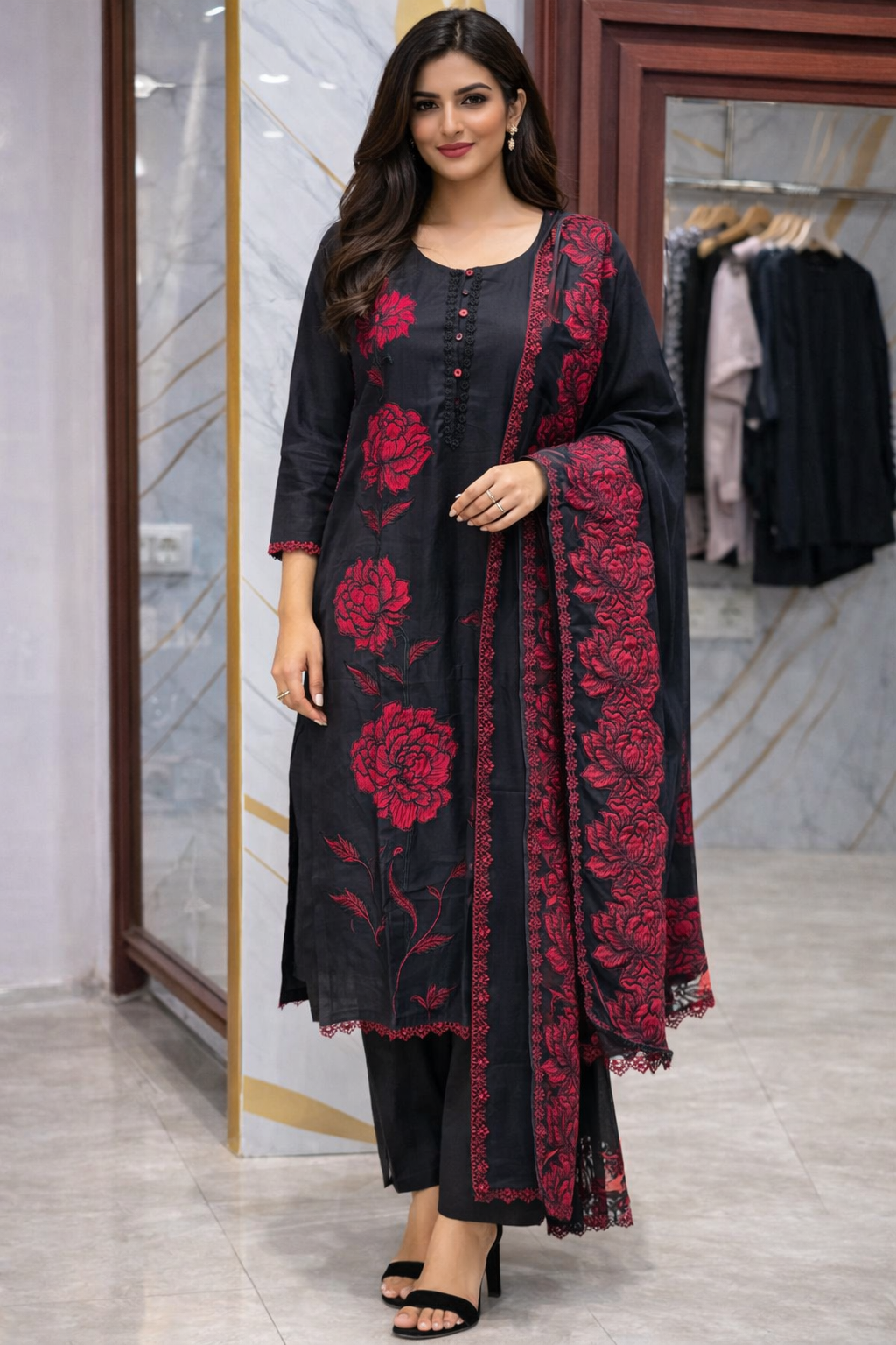 ROSE FLOWER PETTERN GOOD TILL TO 2XL