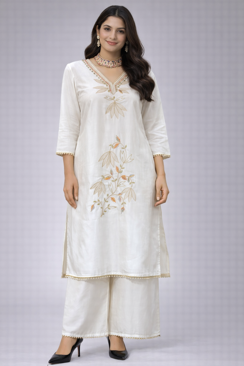 SHORT KURTI PLAZZO WITH CHOKKAR SRTYL CHUNNI GOOD TILL TO 2XL
